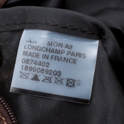 Pre Owned Longchamp Brown Nylon and Leather Medium Le Pliage Tote