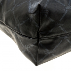 Pre Owned Longchamp Black Coated Fabric and Leather Le Pliage Tote