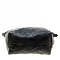 Pre Owned Longchamp Black Coated Fabric and Leather Le Pliage Tote