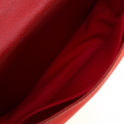 Longchamp Red Canvas and Leather Quadri Crossbody Bag