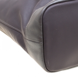 Pre Owned Longchamp Grey Leather Tote