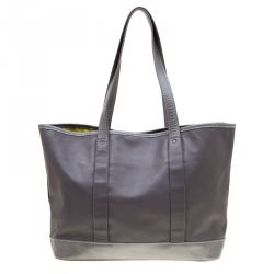 Pre Owned Longchamp Grey Leather Tote