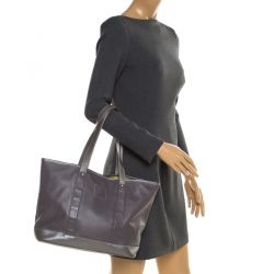Pre Owned Longchamp Grey Leather Tote