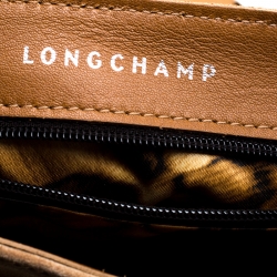 Longchamp Light Brown Suede Amazone Shoulder Bag