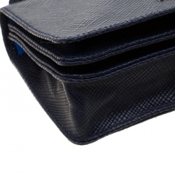 مملوكة مسبقًا Longchamp Blue Leather Quadri Crossbody Bag