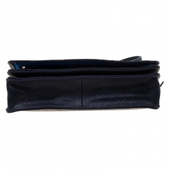 مملوكة مسبقًا Longchamp Blue Leather Quadri Crossbody Bag