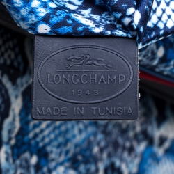 Pre Owned Longchamp Blue Leather Gatsby Tote