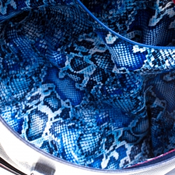 Pre Owned Longchamp Blue Leather Gatsby Tote