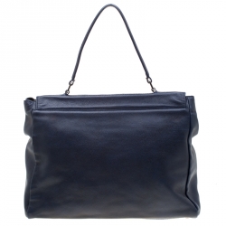 Pre Owned Longchamp Blue Leather Gatsby Tote