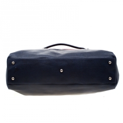 Pre Owned Longchamp Blue Leather Gatsby Tote