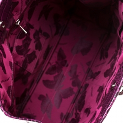 Pre Owned Longchamp Purple Croc Embossed Leather Roseau Tote