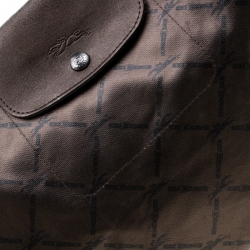 Pre Owned Longchamp Bronze Coated Fabric and Leather Le Pliage Tote