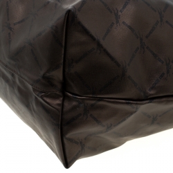 Pre Owned Longchamp Bronze Coated Fabric and Leather Le Pliage Tote