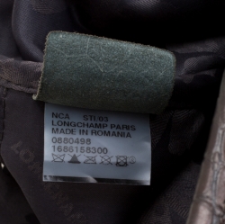 Pre Owned Longchamp Metallic Brown Croc Embossed Leather Roseau Tote