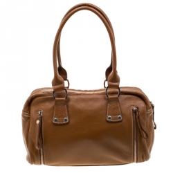 Longchamp Camel Leather Satchel