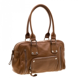 Longchamp Camel Leather Satchel