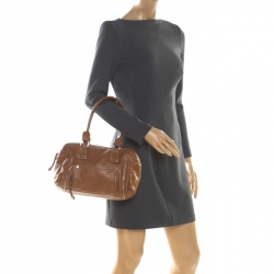 Longchamp Camel Leather Satchel