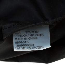 Pre Owned Longchamp Black Nylon and Leather Medium Le Pliage Tote