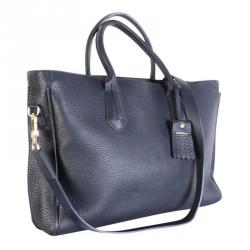 Pre Owned Longchamp Blue Leather Tote Bag