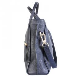 Pre Owned Longchamp Blue Leather Tote Bag