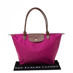 Longchamp Magenta Nylon Medium Le Pliage Tote