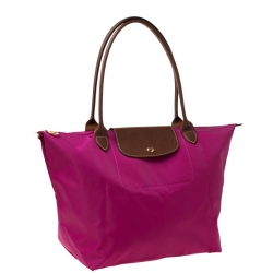 Longchamp Magenta Nylon Medium Le Pliage Tote