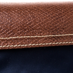 Pre Owned Longchamp Blue Nylon and Leather Medium Tote