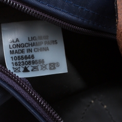 Pre Owned Longchamp Blue Nylon and Leather Medium Tote