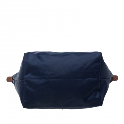Pre Owned Longchamp Blue Nylon and Leather Medium Tote