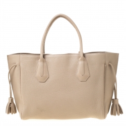 Pre Owned Longchamp Beige Leather Tote
