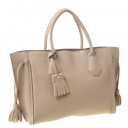 Pre Owned Longchamp Beige Leather Tote