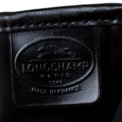 Pre Owned Longchamp Black Nylon and Leather Roseau Tote