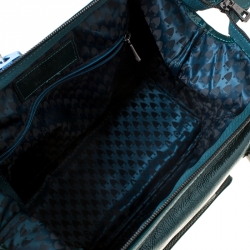 Pre Owned Longchamp Dark Green Patent Leather Legende Satchel