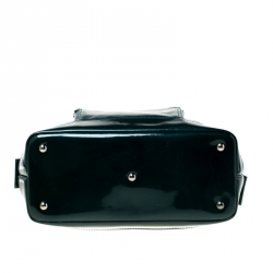 Pre Owned Longchamp Dark Green Patent Leather Legende Satchel