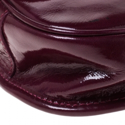 Pre Owned Longchamp Purple Patent Leather Flap Crossbody Bag
