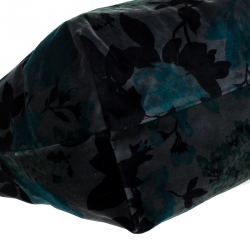 Pre Owned Longchamp Multicolor Floral Print Velvet Le Pliage Tote