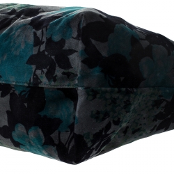 Pre Owned Longchamp Multicolor Floral Print Velvet Le Pliage Tote