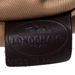 Longchamp Brown Printed Leather Satchel