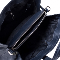 Pre Owned Longchamp Navy Blue Leather Tote