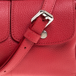 Pre Owned Longchamp Red Leather Le Foulonne Camera Crossbody Bag