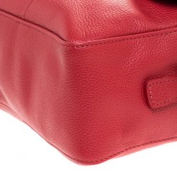 Pre Owned Longchamp Red Leather Le Foulonne Camera Crossbody Bag