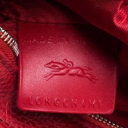 Pre Owned Longchamp Red Leather Le Foulonne Camera Crossbody Bag