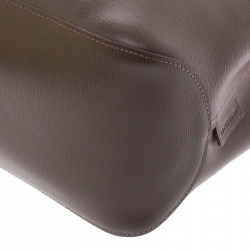 Pre Owned Longchamp Light Brown Leather Roseau Tote