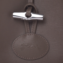 Pre Owned Longchamp Light Brown Leather Roseau Tote