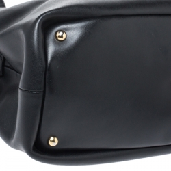 Pre Owned Longchamp Black Leather Honore Tote