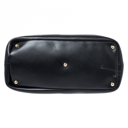 Pre Owned Longchamp Black Leather Honore Tote