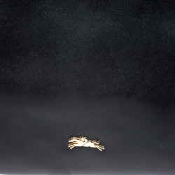 Pre Owned Longchamp Black Leather Honore Tote