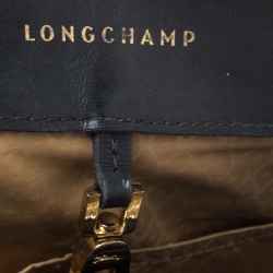Pre Owned Longchamp Black Leather Honore Tote