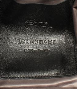 Pre Owned Longchamp Black/Gold Leather Tote Bag 