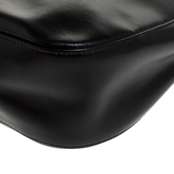 Pre Owned Longchamp Black Leather Roseau Hobo